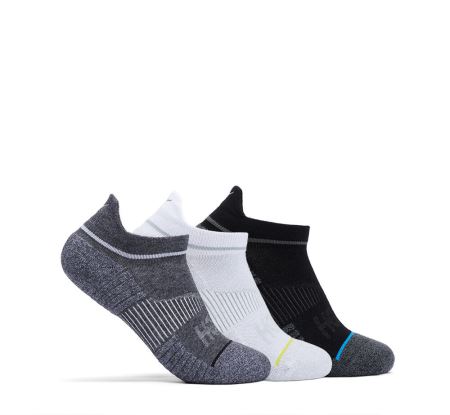 Hoka One One No-Show Run Sock 3-Pack Homem - Meias Branco / Pretas / Cinzentas | PT-wfcd7Vp